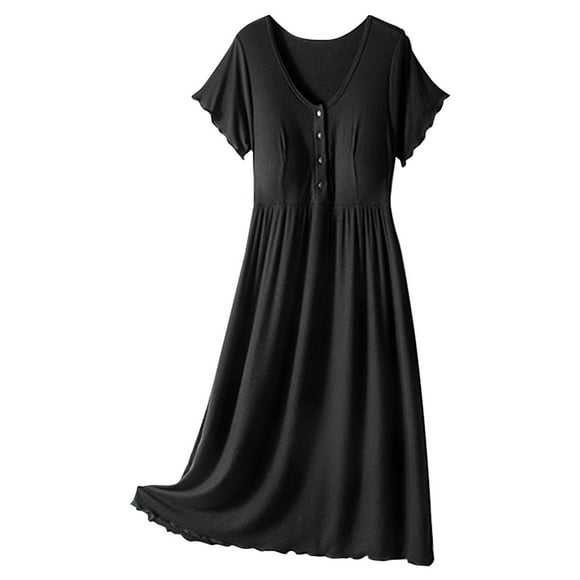 ZTTD Women's Maternity Dress Round Neck Short Sleeve Maternity Breastfeeding Dress Maternity Hight Waist Dress, Sizes M-2XL