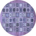 thumbnail image 1 of Ahgly Company Machine Washable Indoor Round Abstract Blue Modern Area Rugs, 7' Round, 1 of 4
