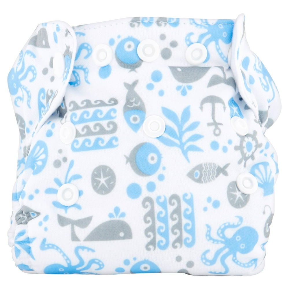 Thirsties Natural Newborn All in One Ocean Life Modern Cloth Diapers