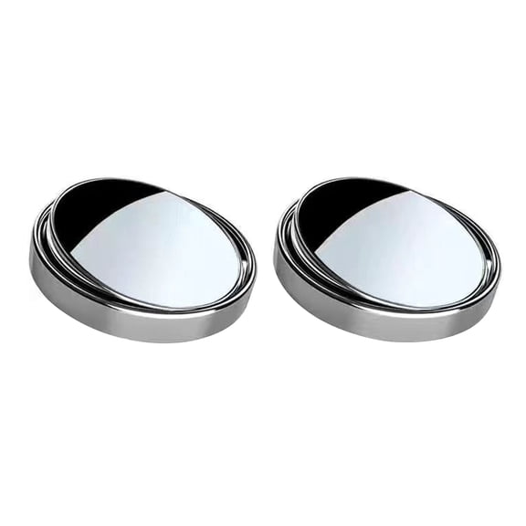 Pebbuoy 2Pcs Car Blind Spot Rearview Mirror Wide-Angle Lens Design 360-Degree Adjustable Frameless Convex Side Auxiliary Mirror Auto Parts