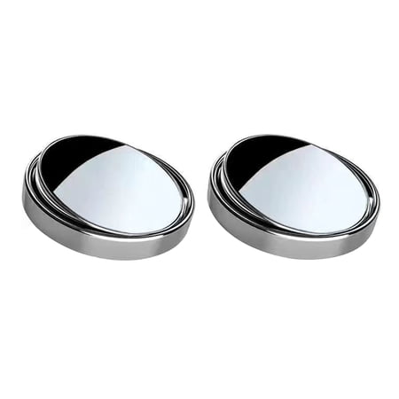 Pebbuoy 2Pcs Car Blind Spot Rearview Mirror Wide-Angle Lens Design 360-Degree Adjustable Frameless Convex Side Auxiliary Mirror Auto Parts