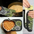 thumbnail image 5 of Yayeee Oven Mitts and Pot Holder Set of 2 Heat Resistant Kitchen Gloves Baking Hot Pad, Gray Floral, 5 of 5
