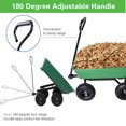thumbnail image 5 of Poly Garden Cart Dump Wagon, Heavy Duty Yard Dump Cart Wagon, 4 Wheel Lawn Wheelbarrow with 10 In All Terrain Wheels, Steel Frame and Quick Release System, 300 Lbs Capacity, Grass Green, 5 of 6