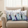 thumbnail image 2 of Spring Lavender Outdoor Waterproof Pillow Covers, Botanical Watercolor Purple Flower Vase Decorative Rectangle Throw Pillowcase Sofa Cushion Sham for Patio/Couch/Chair, 20"x12" 2 Pack, 2 of 8