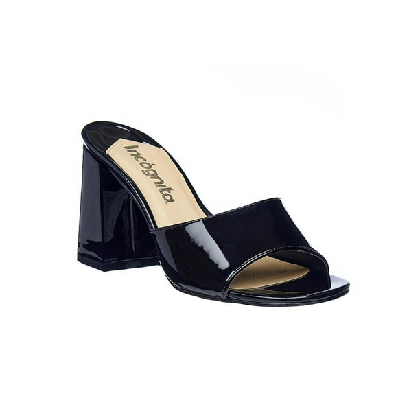 Sandalias Con Tacón Para Mujer Charol Negro Casual negro 23 Incógnita 040D2L