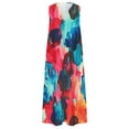 thumbnail image 5 of SEMPAI Summer Dresses Womens Dresses Sleeveless V-Neck Print Long Sundresses For Women 2025 Comfy for Night Club Women's Plus Dresses, 5 of 5