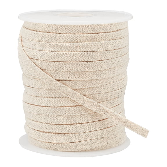 1roll 25M Flat Cotton Hollow Cord Shoeslace Making Clothes Accessories with Plastic Spool PapayaWhip 6~7.5x1mm about 27.34 Yards(25m)/Roll