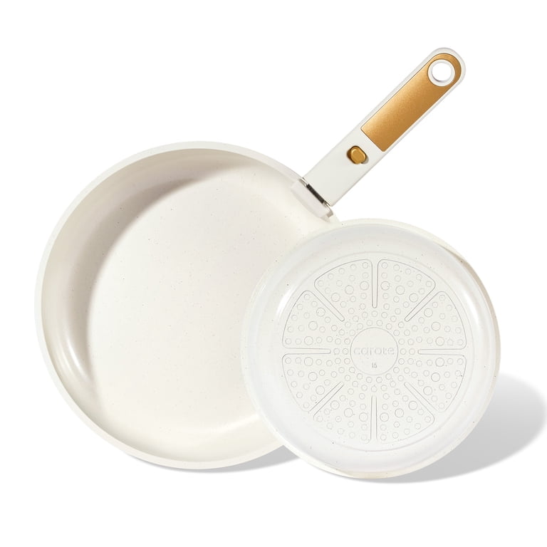 Carote 3-Piece Ceramic Nonstick Detachable Frying Pans Set, White photo 1