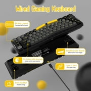 ATTACK SHARK AKS068 Alice Layout Wired Mechanical Keyboard, Gasket Mount 68 Keys Ergonomic 60% Gaming Keyboard USB-C, VIA-Programmable, Hot-Swappable Tactile Switch, RGB Backlit, Knob, NKRO, PC/MAC