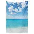 thumbnail image 3 of Ambesonne Tropical Tablecloth Rectangular Table Cover, Hawaiian Seascape, 52"x70", Turquoise White, 3 of 4