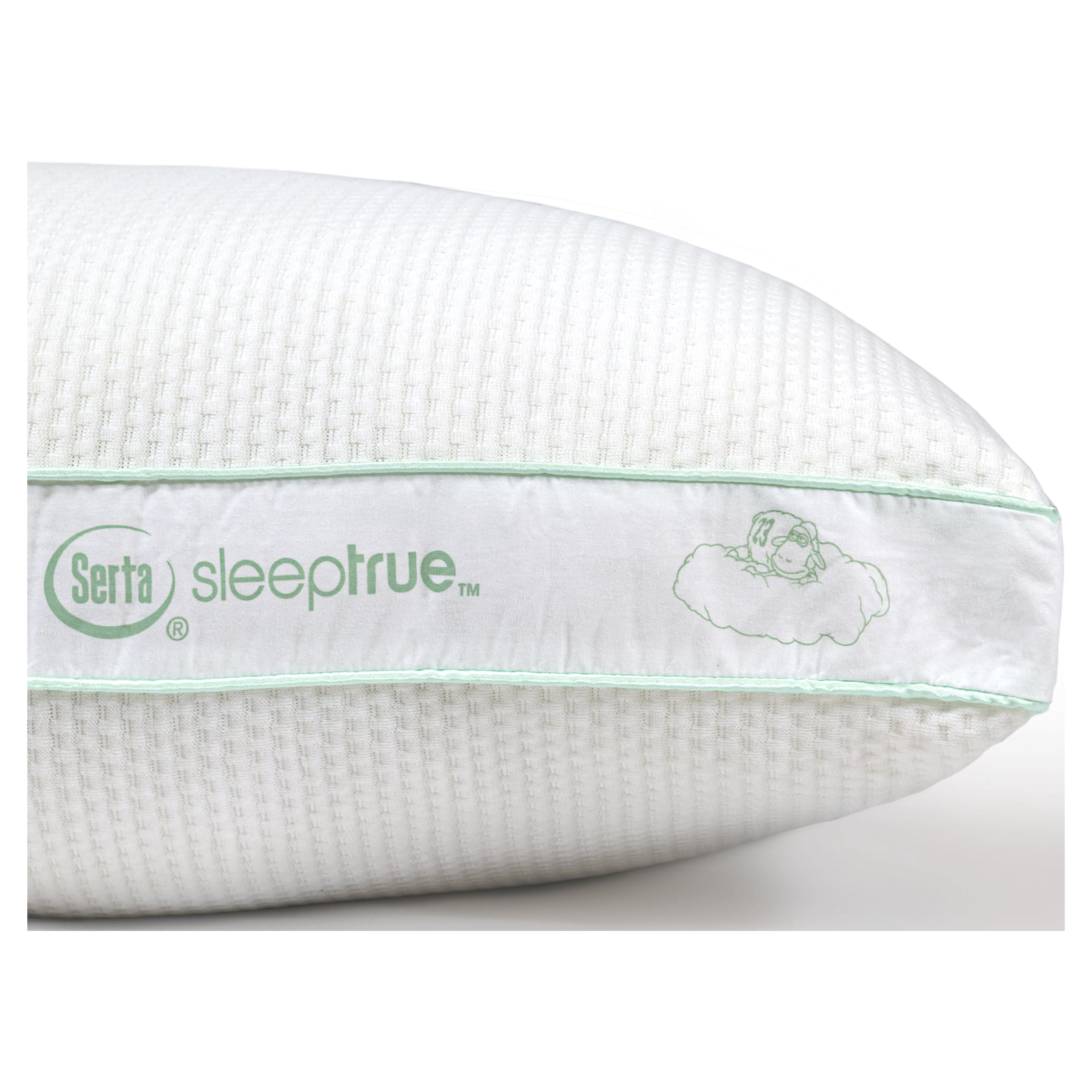 Serta Sleep True Spa Soft Medium Firm Pillow, Standard/Queen, White, 2 Pack, Polyester