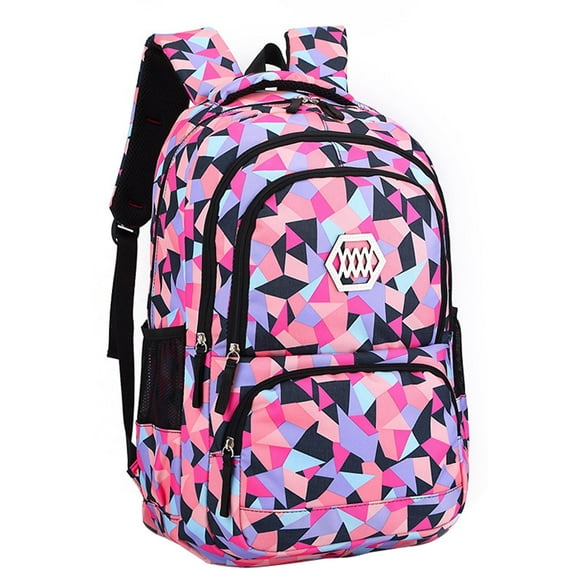 Mochila escolar JiaYou Girl con estampado geométrico de 35 litros, color negro de 5 a 20 años