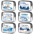 thumbnail image 1 of Bolsas de maquillaje Falueqg Alaska Cruise impermeables de PVC, 6 unidades, transparentes, 1 of 6
