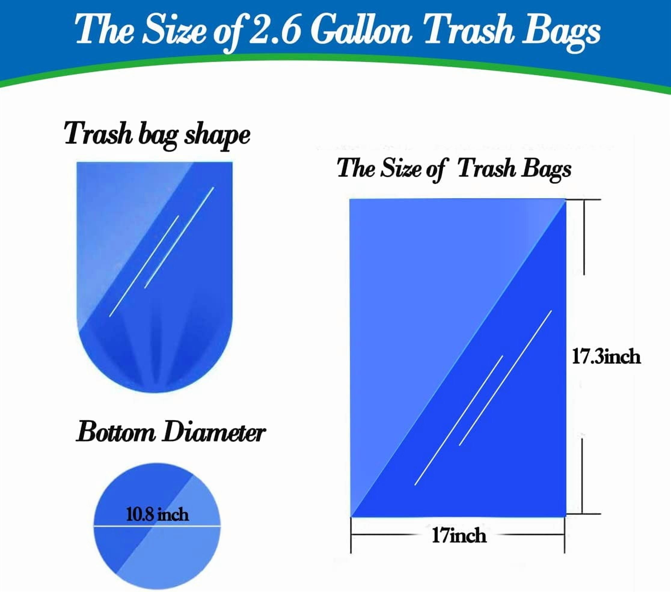2.6 Gallon Grey Trash Bags, 300 Count, Waste Bag, Can Liners, Garbage Bags