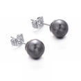 thumbnail image 4 of Yoursfs 8mm Grey Pearl Stud Earrings for Women Gold Plated Piercing Earrings Classic Freshwater Cultured Pearl Studs Hypoallergenic Jewelry, 4 of 5