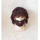 thumbnail image 2 of Gorros con barba y peluca divertida, gorro tejido hecho a mano con rastas, 2 of 5