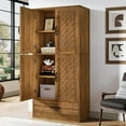 thumbnail image 3 of Tribesigns 70 Inches Bookshelf and Bookcase, Wooden Tall Storage Cabinet with Doors and Drawer, Retro Enclosed Library Book Shelves for Home Office, Living Room, Bedroom, 3 of 8