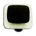 thumbnail image 1 of Hot Knobs HK5058-KA White Border with Black Square Glass Cabinet Knob - Aluminum Post, 1 of 1