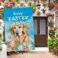 thumbnail image 2 of Happy Easter Chinese Shar-Pei House Flag Watercolor Dog with Easter Eggs Butterfly Flowers Spring Summer Welcome Flag for Outside Yard 28X40 Inch Double Side, 2 of 6