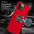 thumbnail image 4 of Entronix Case Designed for Apple iPhone 16 Pro Heavy Duty Case with Built-in Kickstand, Dual Layer Protection with Rotating Holder Ring, Sturdy Case for Apple iPhone 16 Pro, Red, 4 of 6