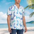 thumbnail image 3 of Gukieu Rabbit2 Print Men's Short-sleeved Shirts, Button-down Lapel Hawaiian Shirts, T-shirts, Beach Vacation Summer Casual Wear,Small, 3 of 7