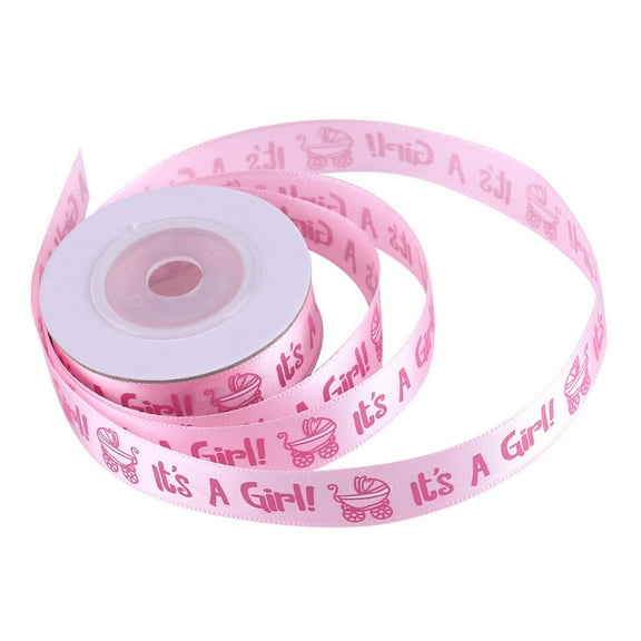 10Yards IT IS A GIRL Baby Shower Christening Party Favor Gift Stain Ribbon Pink