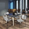 thumbnail image 2 of 42" Square Breakroom Table- Grey Top- Chrome Base & 4 Zeng Stack Chairs- Grey, 2 of 8
