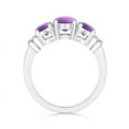 thumbnail image 2 of ANGARA Vintage Style Three Stone Natural Amethyst Wedding Band in Platinum for Women | February Birthstone, Anniversary, Jewelry Gift for Women | Natural Amethyst Engagement Ring (Ring Size - 6.5), 2 of 7