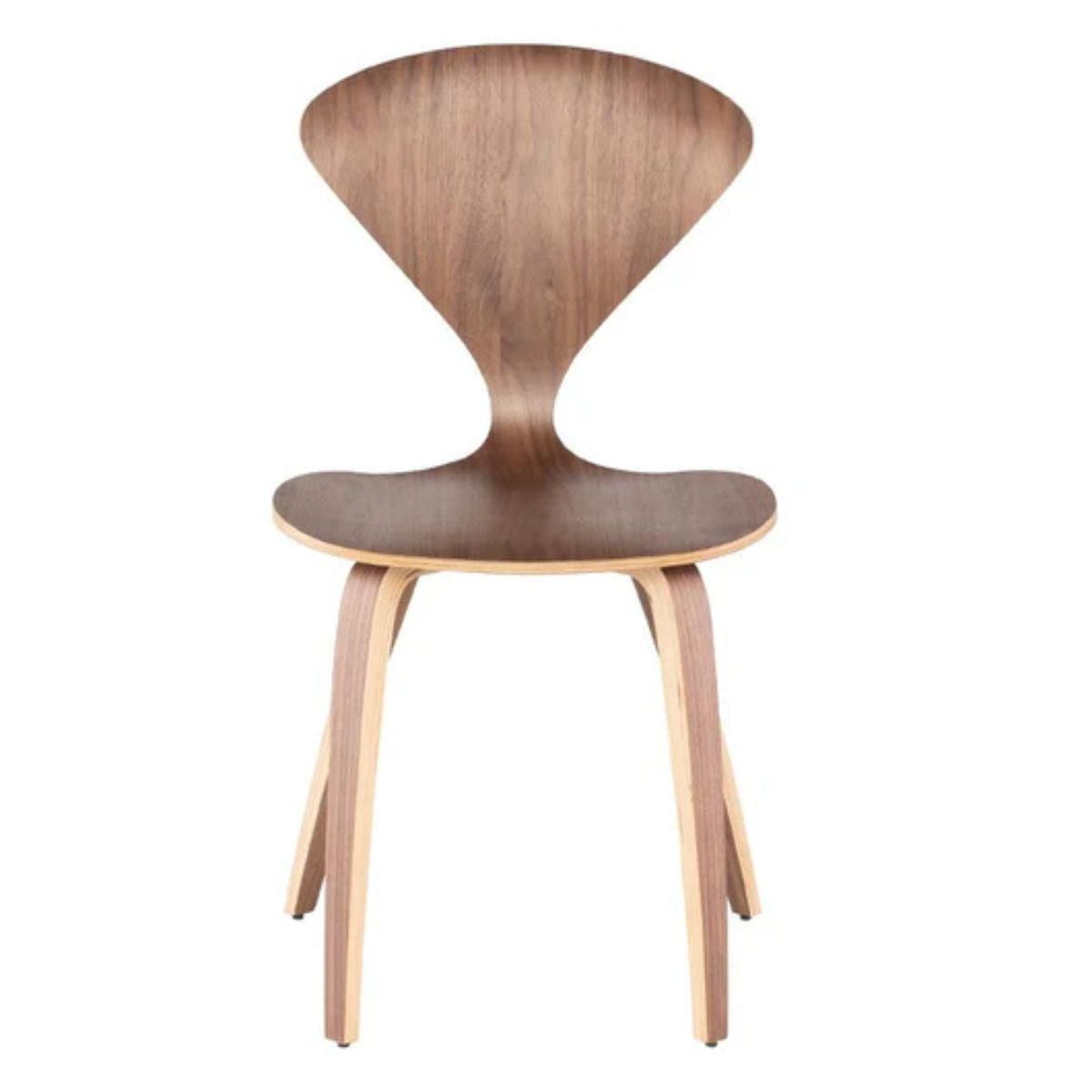 Chaise de salle à manger en satin avec assise et cadre en placage de noyer d'origine