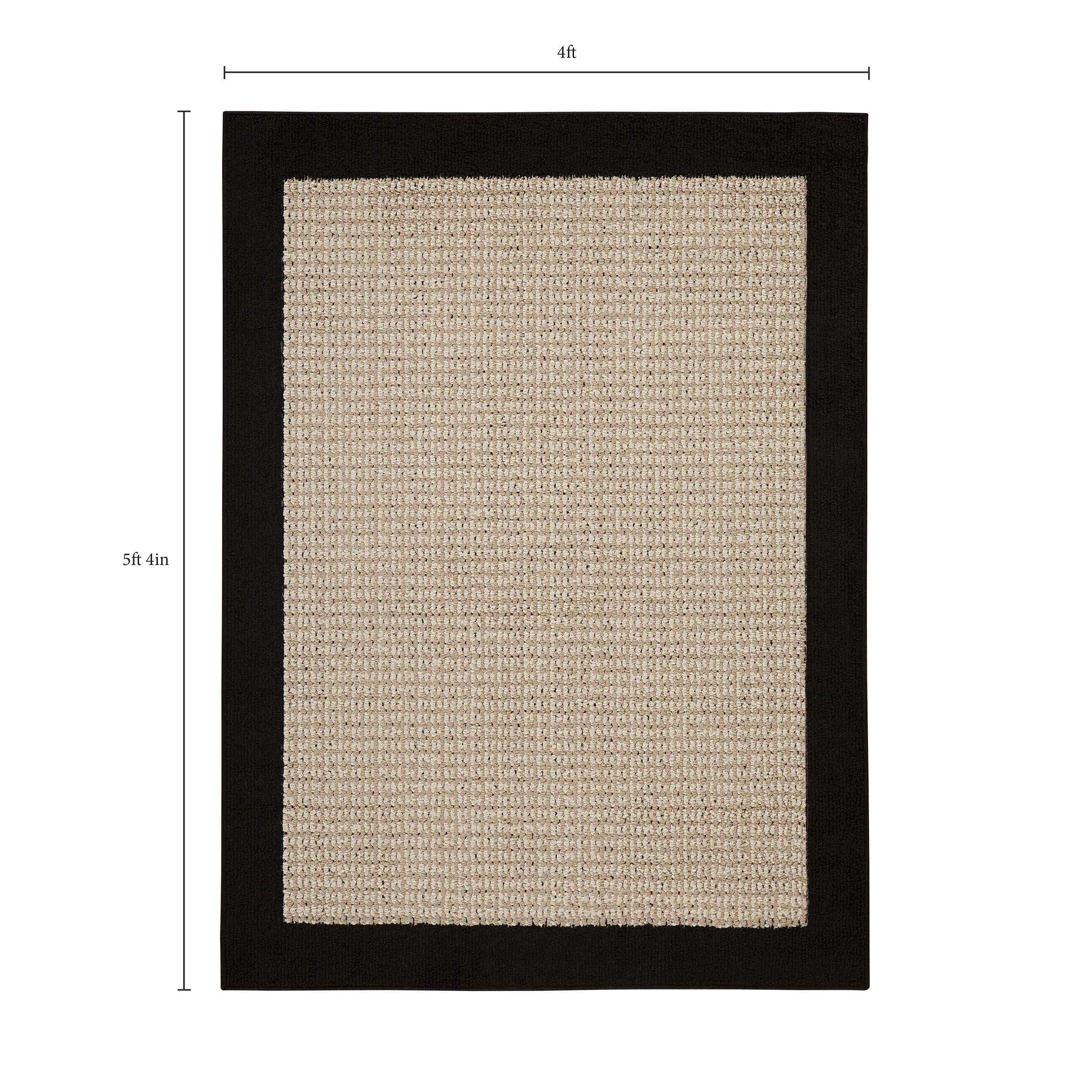 (2 pack) Mainstays Farmhouse Faux Sisal Olefin Black Border Indoor Area Rug, 4'x5'4"
