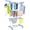 Blue, variant on MWYXX Clothes Drying Rack, Oversized 4-Tier(67.7" High) Foldable Stainless Steel Drying Rack Clothing, Movable Drying Rack with 4 castors, 24 Drying Poles and 14 Hooks for Bed Linen, Clothing, Grey