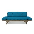 thumbnail image 6 of Othello Outdoor Acacia Wood Expandable Daybed with Water Resistant Cushions, Dark Teal and Gray, 6 of 10