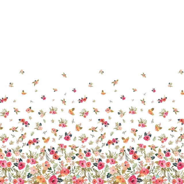 Soimoi Velvet Fabric Leaves & Flower Panel Print Sewing Fabric Yard 58 Inch Wide