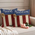 thumbnail image 2 of Independence Day Pillow Covers 2 Pack Freedom Red Blue Stripe Sunflower Pillowcase Waterproof Outdoor Throw Pillow Cover for Patio Garden Square Cushion 24”x24”, 2 of 9
