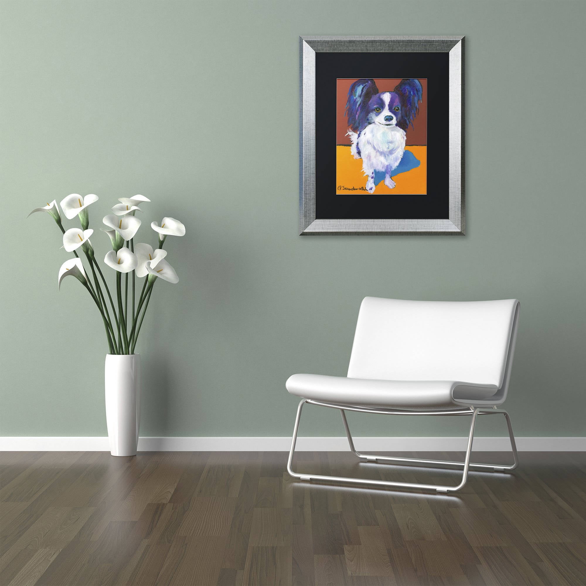 Trademark Fine Art "Nik" Canvas Art by Pat Saunders-White, Black Matte, Silver Frame
