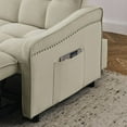 thumbnail image 6 of 47 Inch Loveseat Sofa Bed with Pull-Out Sleeper, Mid-Century Modern Velvet Convertible Sofa with Adjustable Back, USB-C Charging and Arm Storage Pockets, Beige, 6 of 18