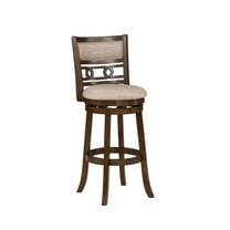 New Classic Furniture Gia 29" Wood & Fabric Swivel Bar Stool in Cherry