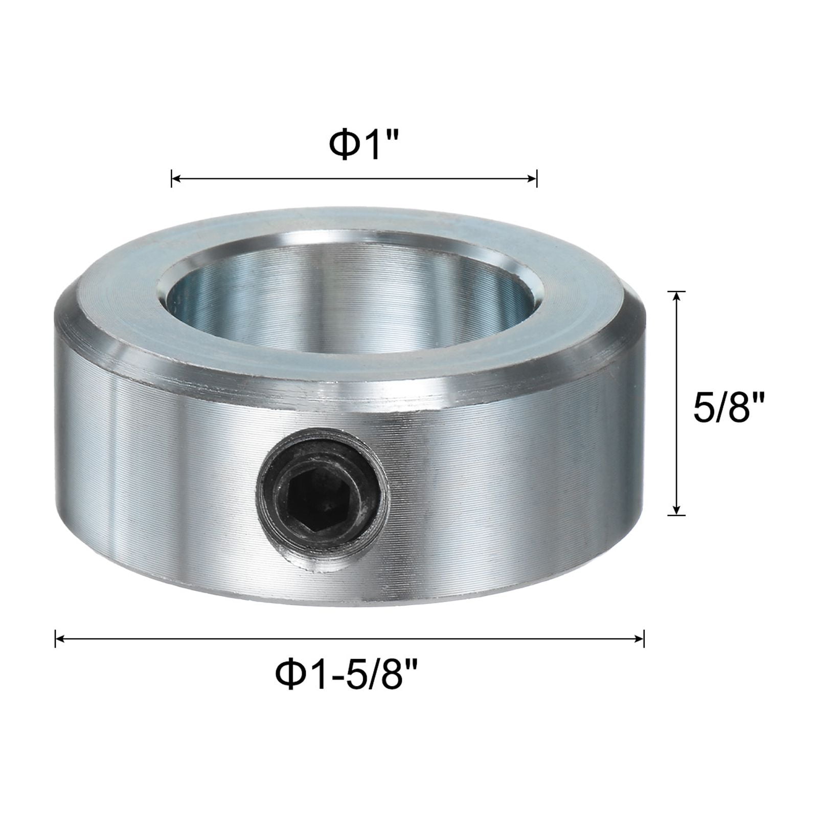 4 Packs Set Screw Collars 1" Bore Carbon Steel Shaft Collars, 1-5/8" OD, 5/8" Width Axle Collar Clamp