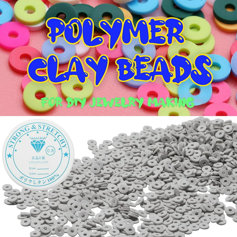 4560Pcs Flat Clay Bead, Modacraft Heshi Clay Beads Refill for Bracelet  Jewelry Making for Necklace, 6mm Polymer Preppy Flat Bead with Container