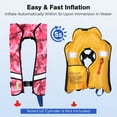 thumbnail image 2 of WARMOUNTS Automatic Inflatable Life Jacket w/ 2 Reflectors & Whistle, Adult PFD Survival Buoyancy Vest for Boating Fishing Sailing Kayaking for Men Women Max Waist Size: 50'', 2 of 7