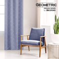 thumbnail image 3 of Cortinas opacas Deconovo de bajo consumo con estampado geométrico, aislantes térmicos, para oscurecer habitaciones, color morado claro/línea geométrica, 132 x 213 cm, para el hogar., 3 of 8