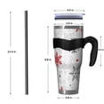thumbnail image 4 of 40oz Tumbler,Multicolor Christmas Snowflake Pattern Insulated Tumblers with Removable Handle,Stainless Steel Double Vacuum Coffee Tumbler Cup with Straw for Home,Office,Travel,Party, 4 of 5