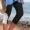 thumbnail image 2 of MLQIDK Pedal Pushers for Women Yoga Capri Pants Knee Length Trendy Summer High Waisted Knee Length Leggings Dressy Casual Yoga Capris with Pockets Black M, 2 of 6