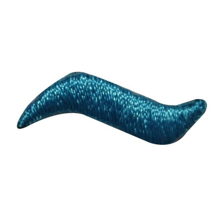 Dash Applique - ID 8778 Lot of 3 Blue Squiggle Dash Patch Line Shape Embroidered IronOn Applique
