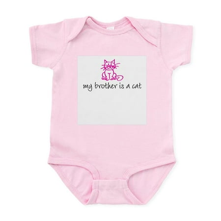 

CafePress - My Brother Is A Cat Pink Infant Creeper - Baby Light Bodysuit Size Newborn - 24 Months