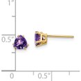 thumbnail image 4 of 14K Yellow Gold 5mm Trillion Amethyst Earrings (5 X 5) Made In United States xe93am, 4 of 5