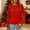 Red, variant on Christmas Tree Shirt Women Christmas Embroidered Trees Long Sleeve Shirts Gift Xmas Graphic Tee Tops