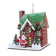thumbnail image 1 of Adorno navideño de casa de madera para colgar, decoración de edificios, escena, juguete en miniatura para niños ladrillos rojos, 1 of 9