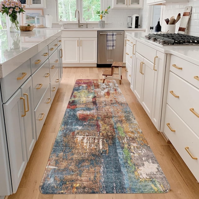 x Area Rug Washable Neutral Rugs for Living Room Thin Low Pile Bedroom Carpet Modern Abstract Carpet Rugs for Living Room Bedroom Entrance(/Camel)