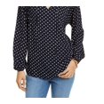 thumbnail image 3 of TOMMY HILFIGER $69 Womens New Navy Polka Dot Ruffled Blouse Top XXL B+B, 3 of 3